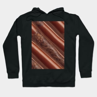 Dark Brown Ornamental Leather Stripes, natural and ecological leather print #70 Hoodie